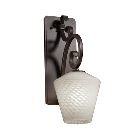 Justice Design Group FSN-8578-30-WEVE-DBRZ Fusion Collection Victoria 1-Light Wall Sconce, Medium